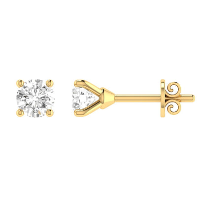 Diamond Stud Earrings with 0.40ct Diamonds in 18K Yellow Gold - 18YCE40