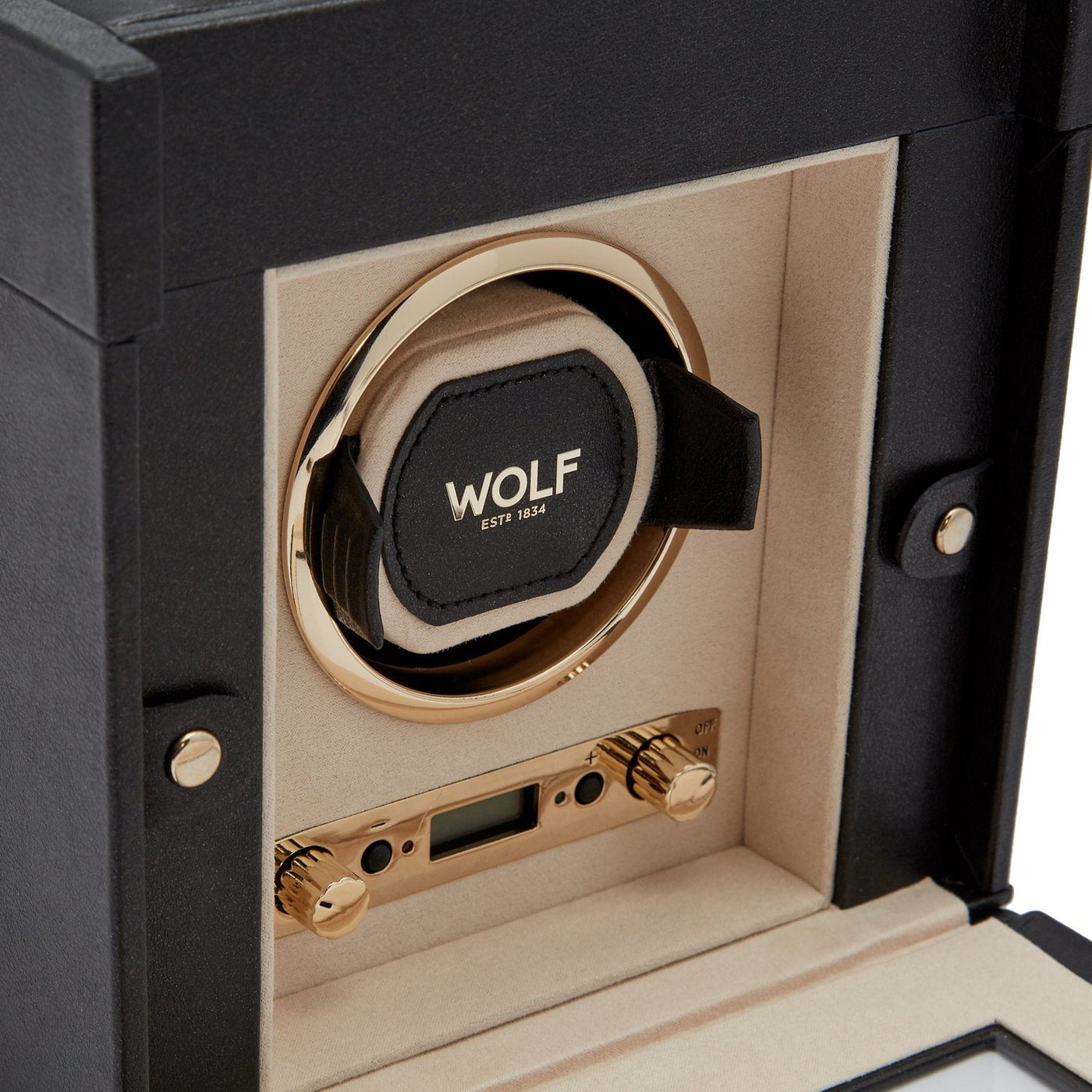 Remontoir pour montre simple Wolf Palermo Noir