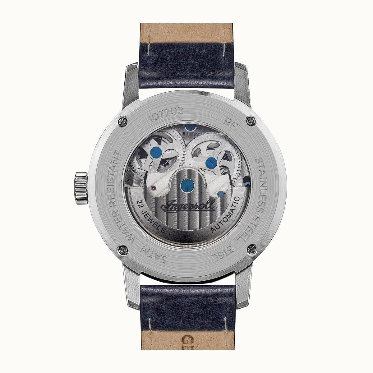 Ingersoll The Jazz Automatic Silver Blue Leather Watch