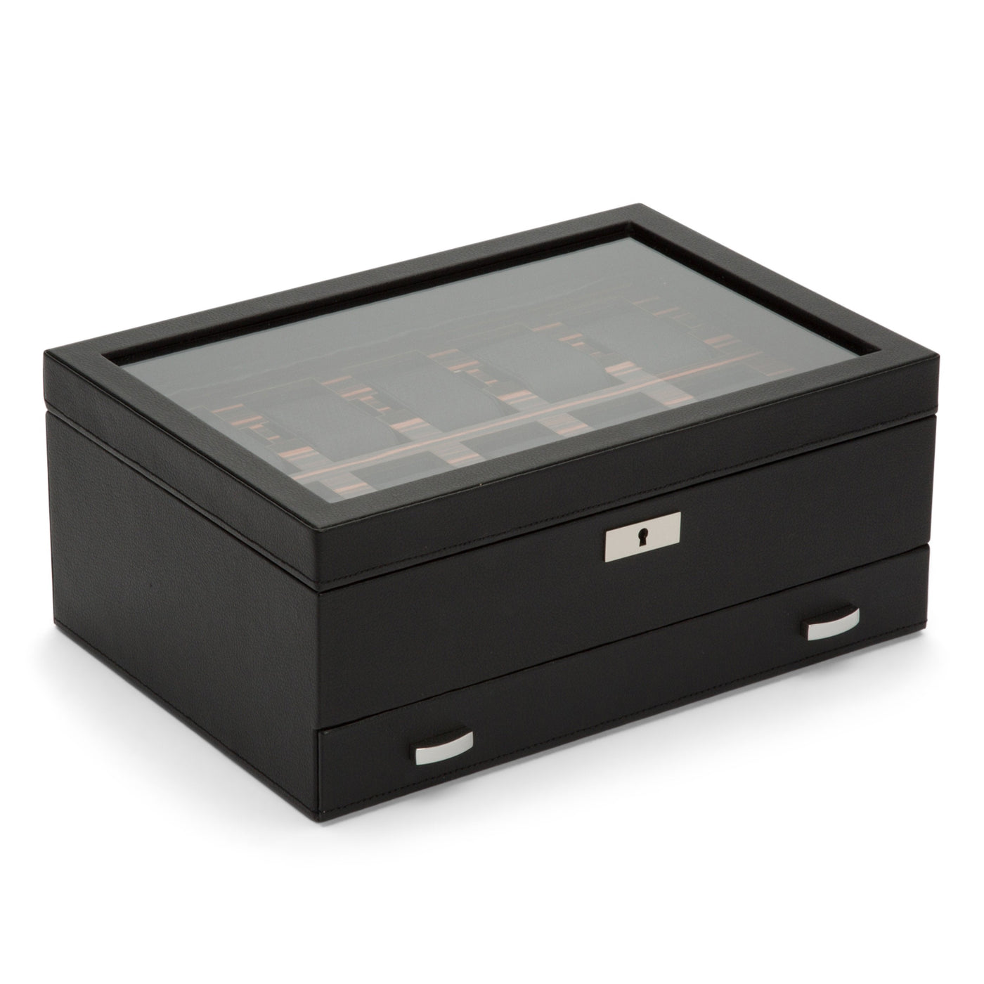 Wolf Roadster 10P Watch Box W/ Drawer Black