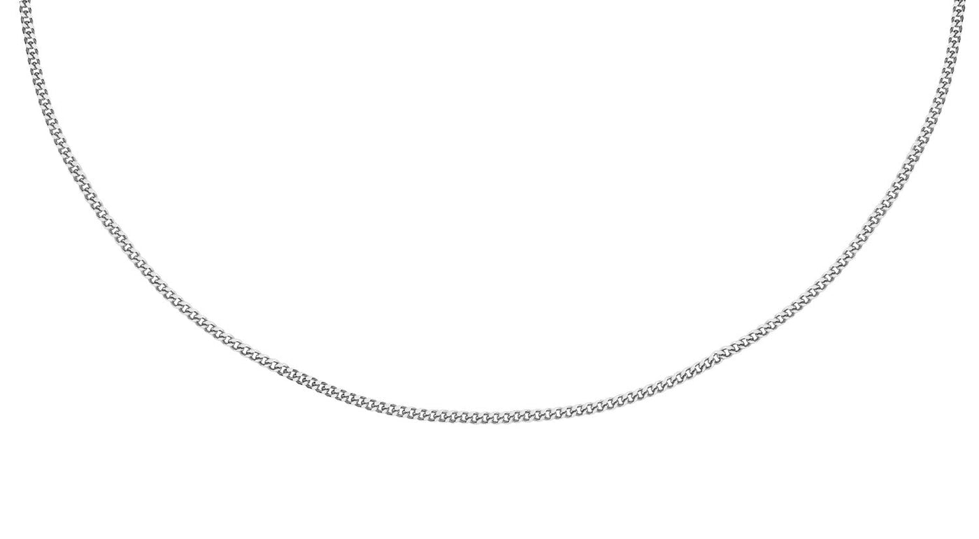 9K White Gold Diamond Cut Curb Chain