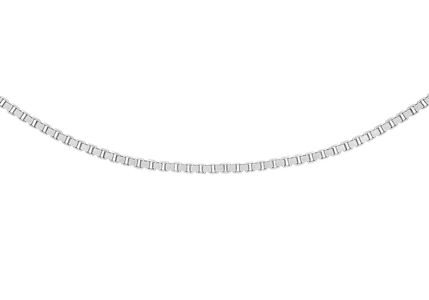 9K White Gold Venezia Box Chain Necklace 40-45cm