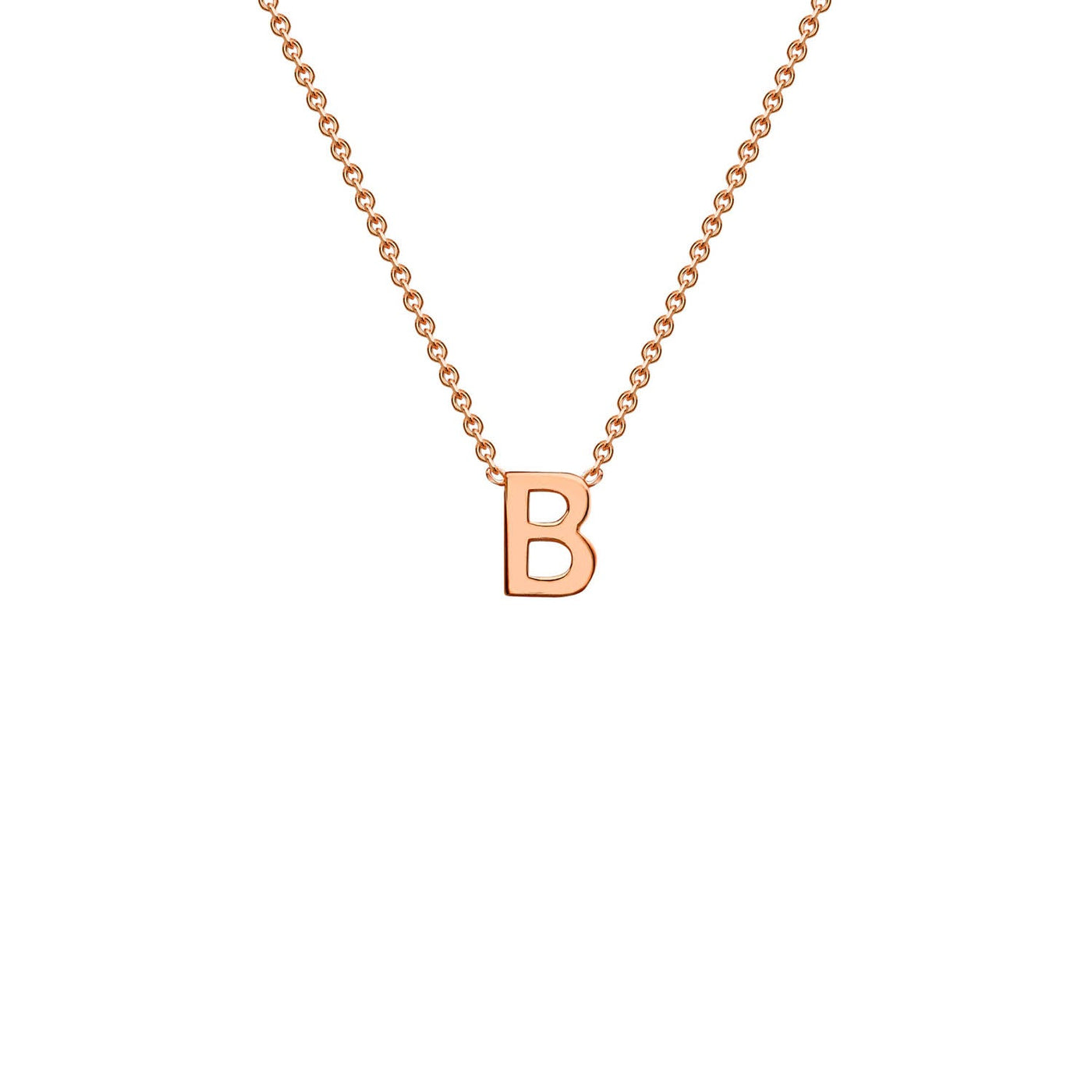 9K Rose Gold 'B' Initial Adjustable Letter Necklace 38/43cm