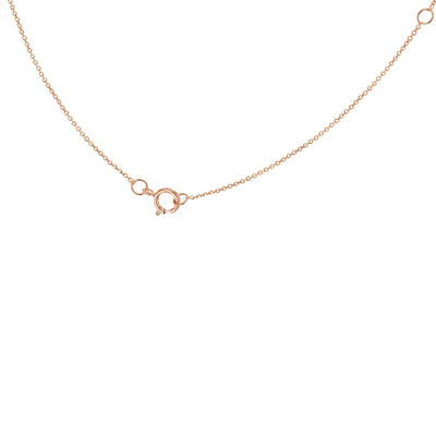 Collana regolabile con lettera iniziale "H" in oro rosa 9K, 38/43 cm