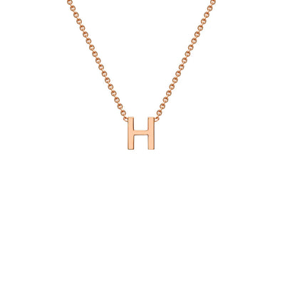 Collana regolabile con lettera iniziale "H" in oro rosa 9K, 38/43 cm