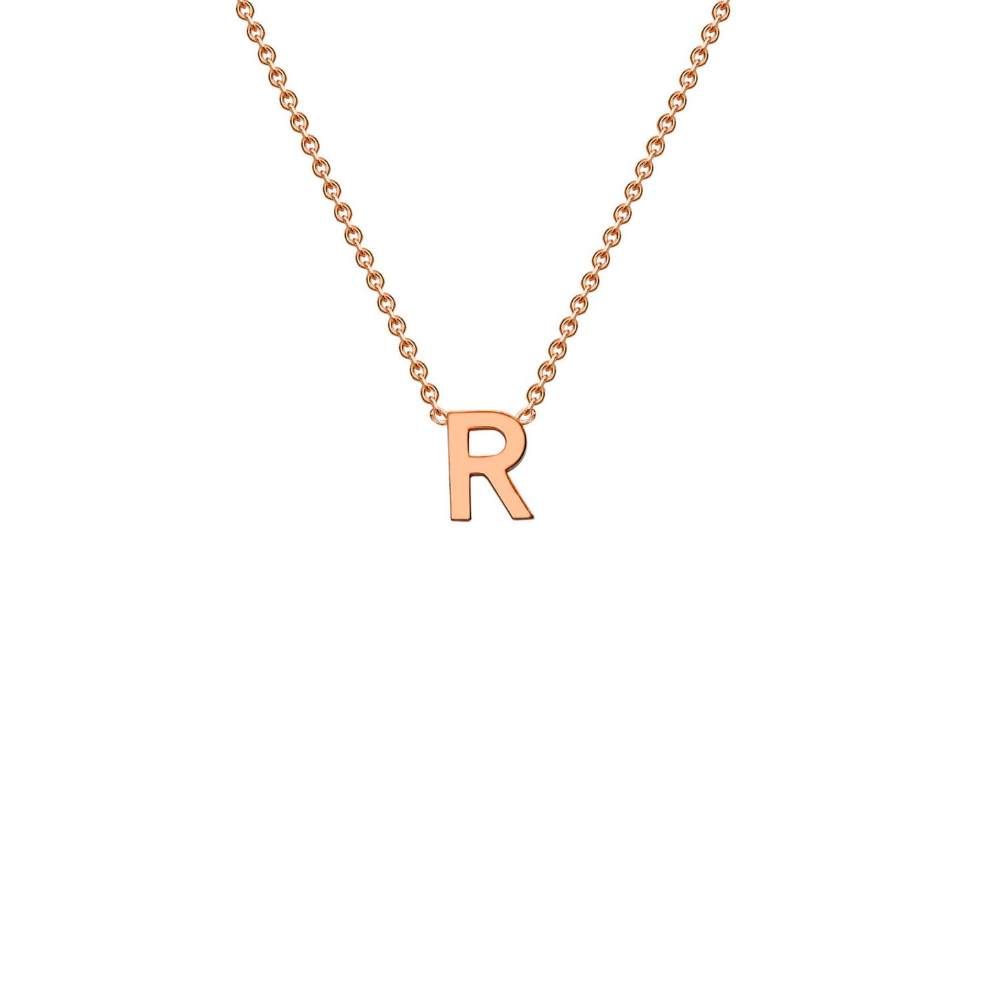 9K Rose Gold 'R' Initial Adjustable Letter Necklace 38/43cm