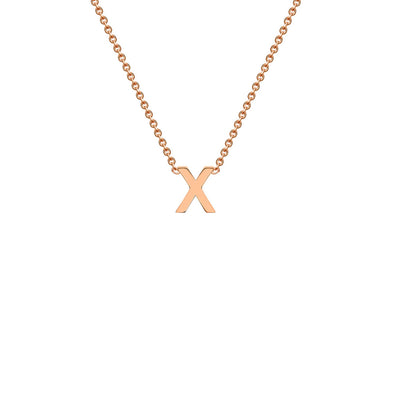 Collier ajustable avec initiale « X » en or rose 9 carats 38/43 cm