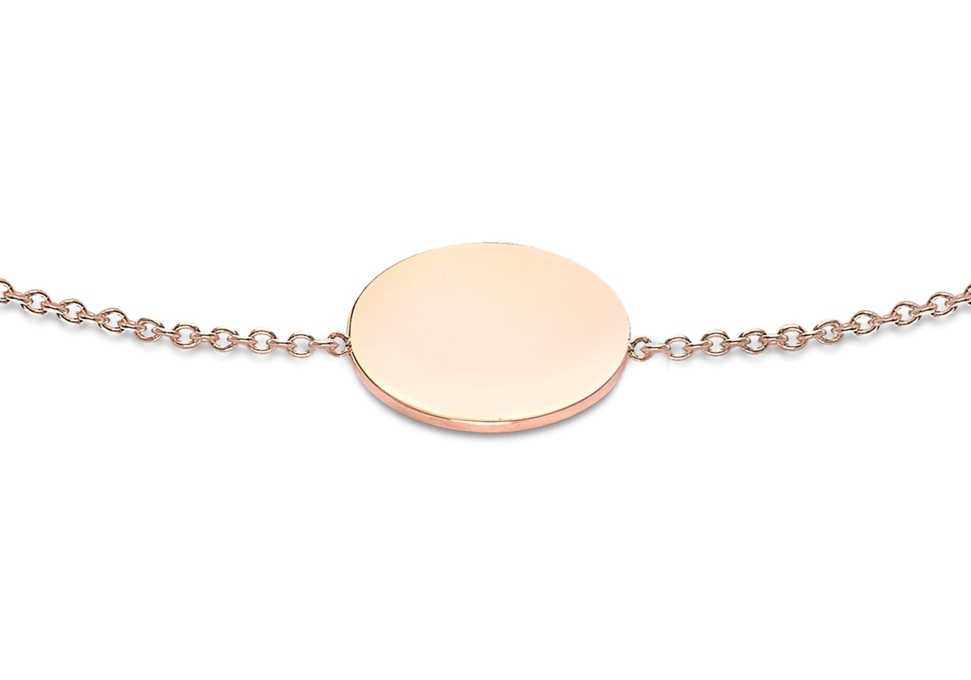 9K Rose Gold 10mm Disc Adjustable Bracelet 18cm-19cm