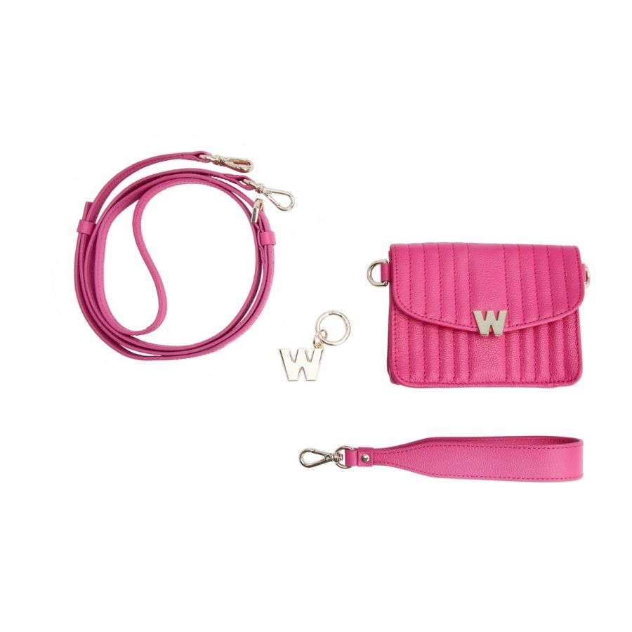 Wolf Mimi Mini Bag with Wristlet & Lanyard Pink