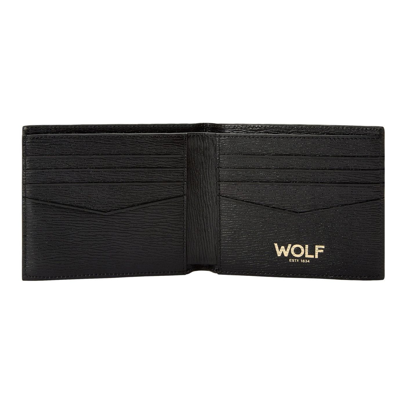 Portafoglio nero con logo Wolf