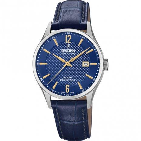 Festina Swiss Blue Leather Watch