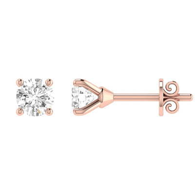 Diamond Stud Earrings with 0.20ct Diamonds in 9K Rose Gold - 9RCE20