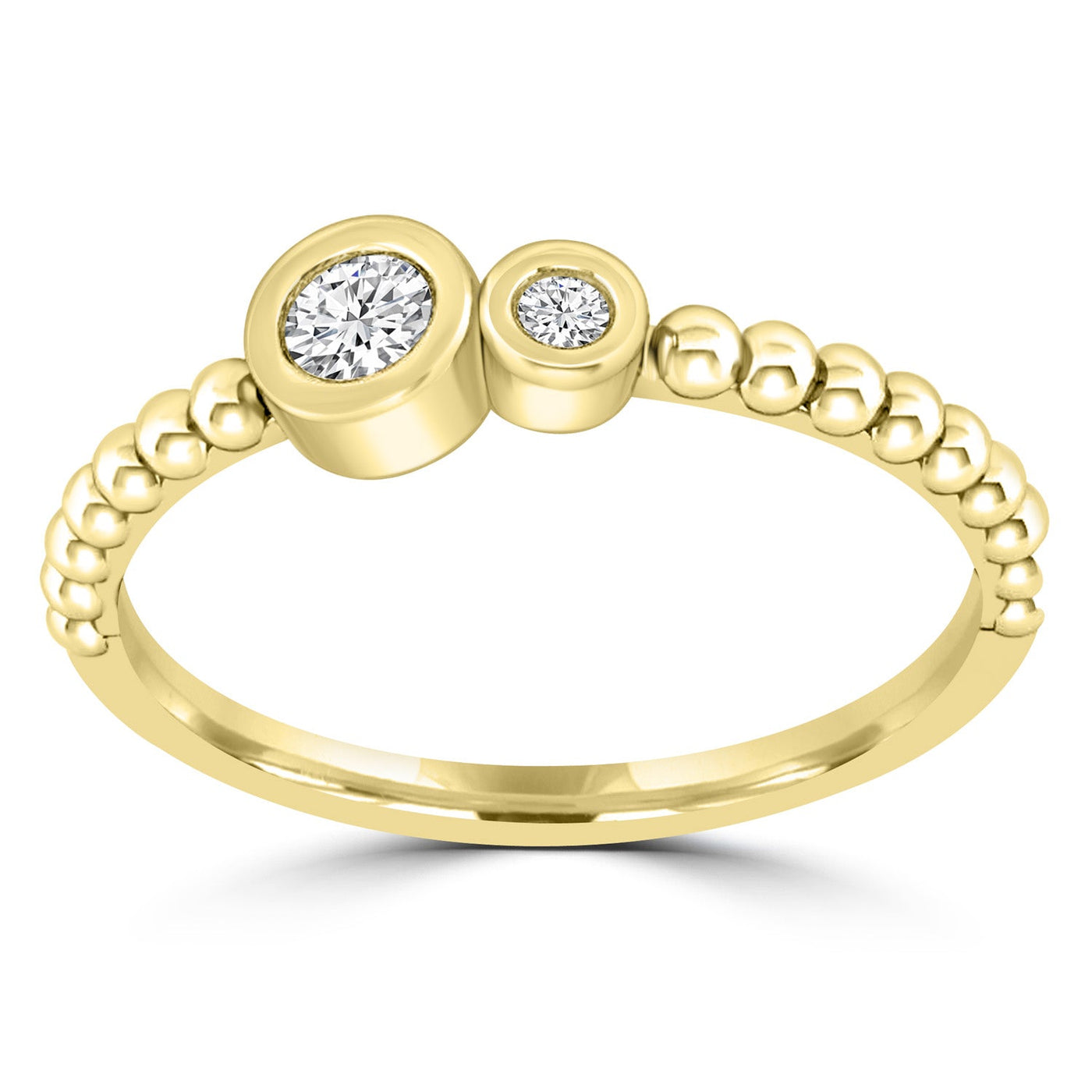 0.1ct GH I1 Diamond Double Bezel Ring in 9K Yellow Gold