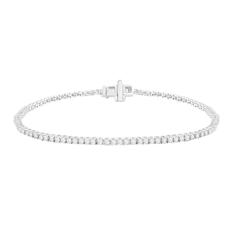 Bracelet tennis en or blanc 9 carats avec diamants de 1,00 ct