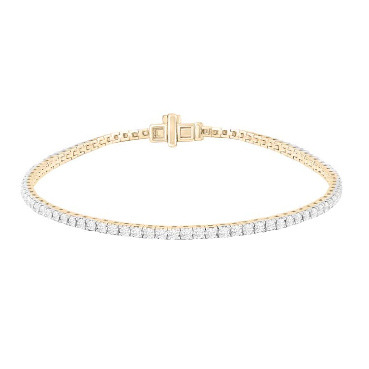 Bracelet tennis en or jaune 9 carats avec diamants de 2,00 ct