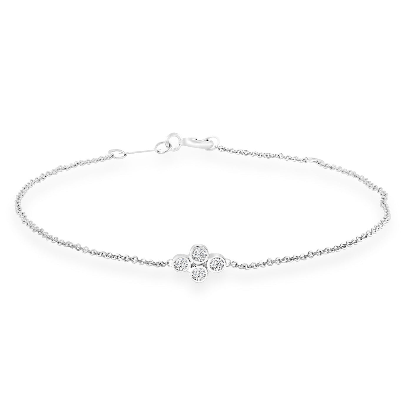 Bracelet with 0.15ct Diamonds in 9K White Gold 17+2cm