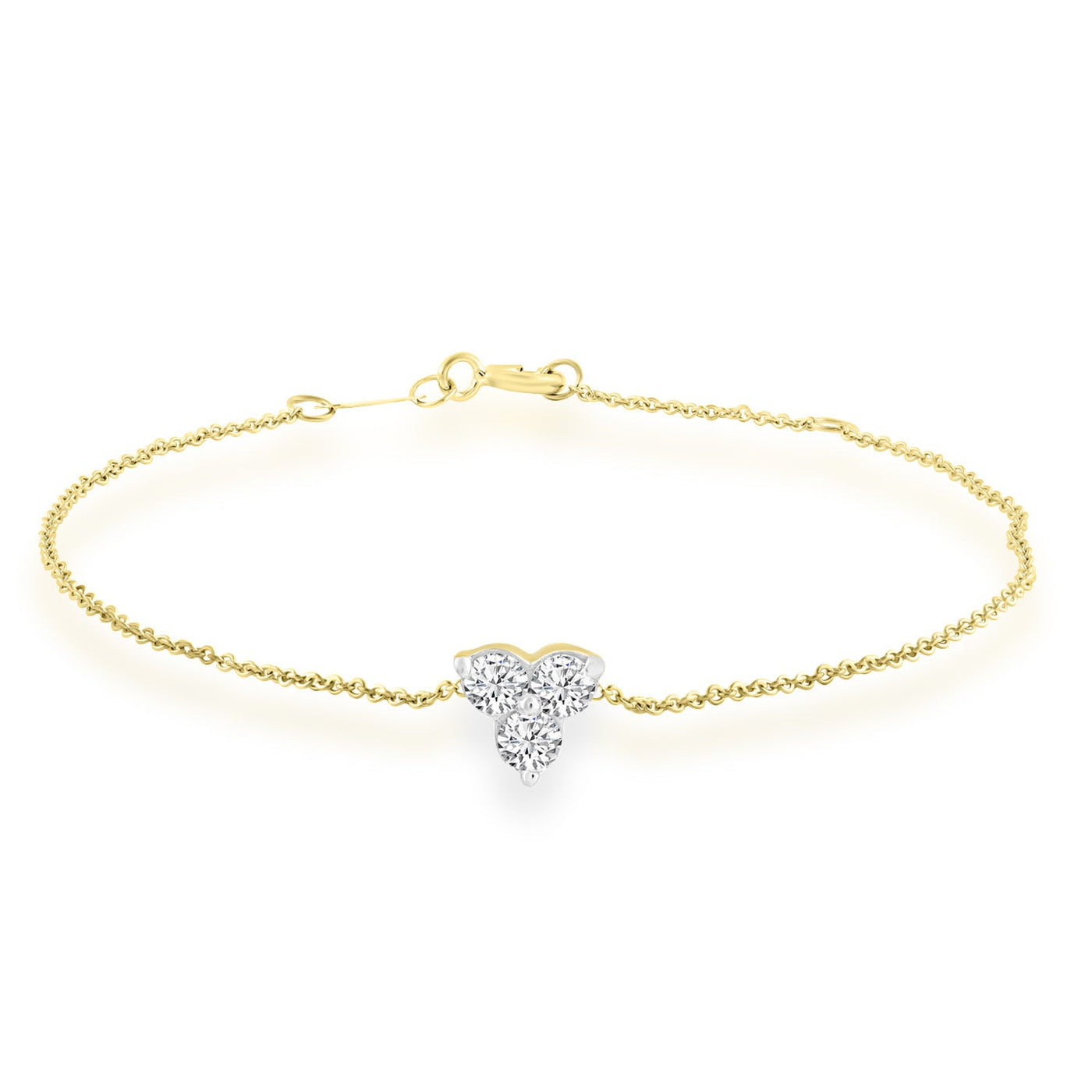 Bracelet with 0.15ct Diamonds in 9K Yellow Gold 17+2cm