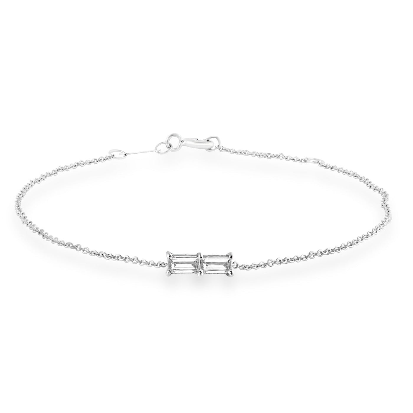 Bracelet with 0.06ct Diamonds in 9K White Gold 17+2cm