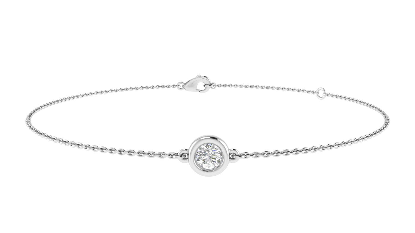 Diamond Round Bracelet with 0.15ct Diamonds in 9K White Gold