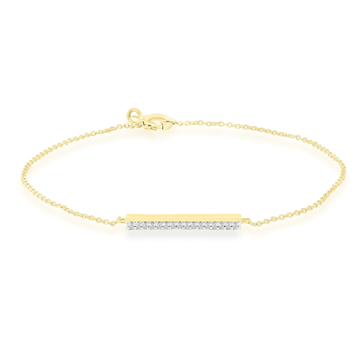 Bracciale con diamanti da 0,05 ct in oro giallo 9K