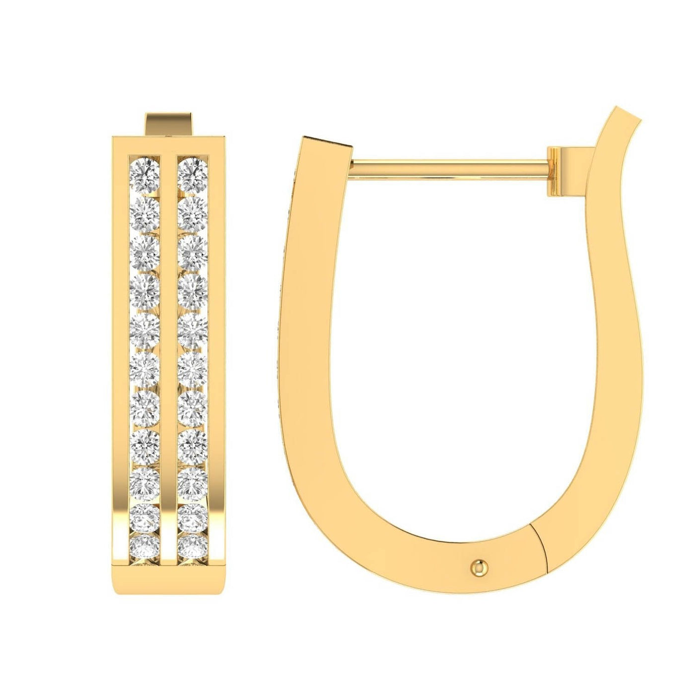 Diamond Huggie Earrings with 1.00ct Diamonds in 9K Yellow Gold - D9YHUG100GH