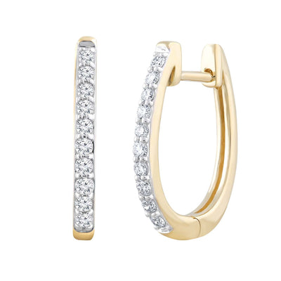 Boucles d'oreilles Huggie avec diamants de 0,25 ct en or jaune 9 carats