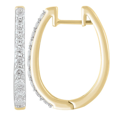 Huggie Earrings with 0.75ct Diamonds in 9K Yellow Gold