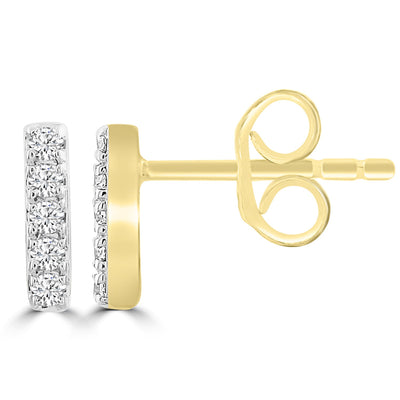 Boucles d'oreilles fantaisie en or jaune 9 carats avec diamants de 0,10 ct