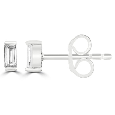 Boucles d'oreilles fantaisie en or blanc 9 carats avec diamants de 0,08 ct