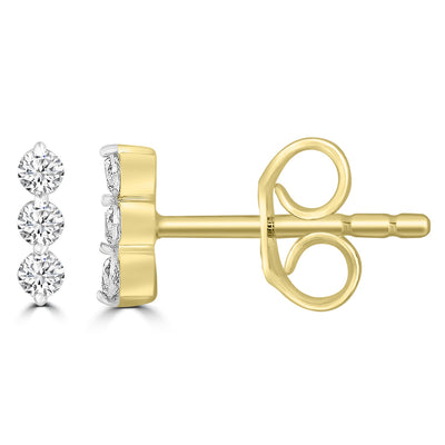 Boucles d'oreilles fantaisie en or jaune 9 carats avec diamants de 0,15 ct