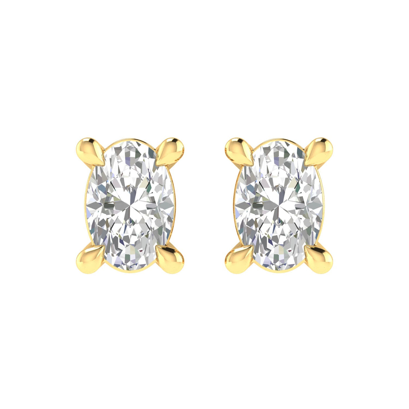 Boucles d'oreilles à tige en or jaune 9 carats avec diamants de 0,25 ct