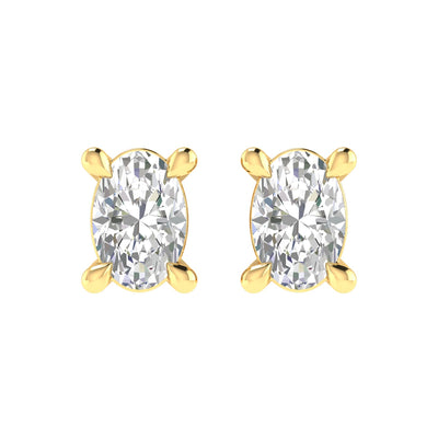 Boucles d'oreilles à tige en or jaune 9 carats avec diamants de 0,25 ct