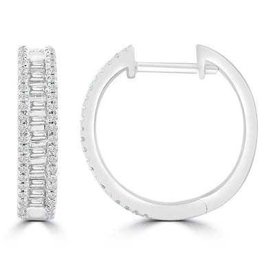 Boucles d'oreilles en or blanc 9 carats avec diamants HI I1 de 0,30 ct