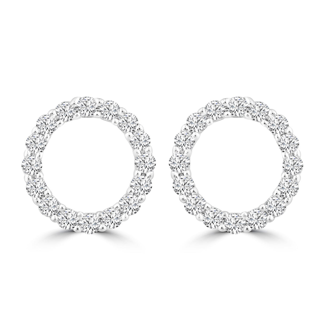 Boucles d'oreilles fantaisie en or blanc 9 carats avec diamants de 0,20 ct - EF-5954-W