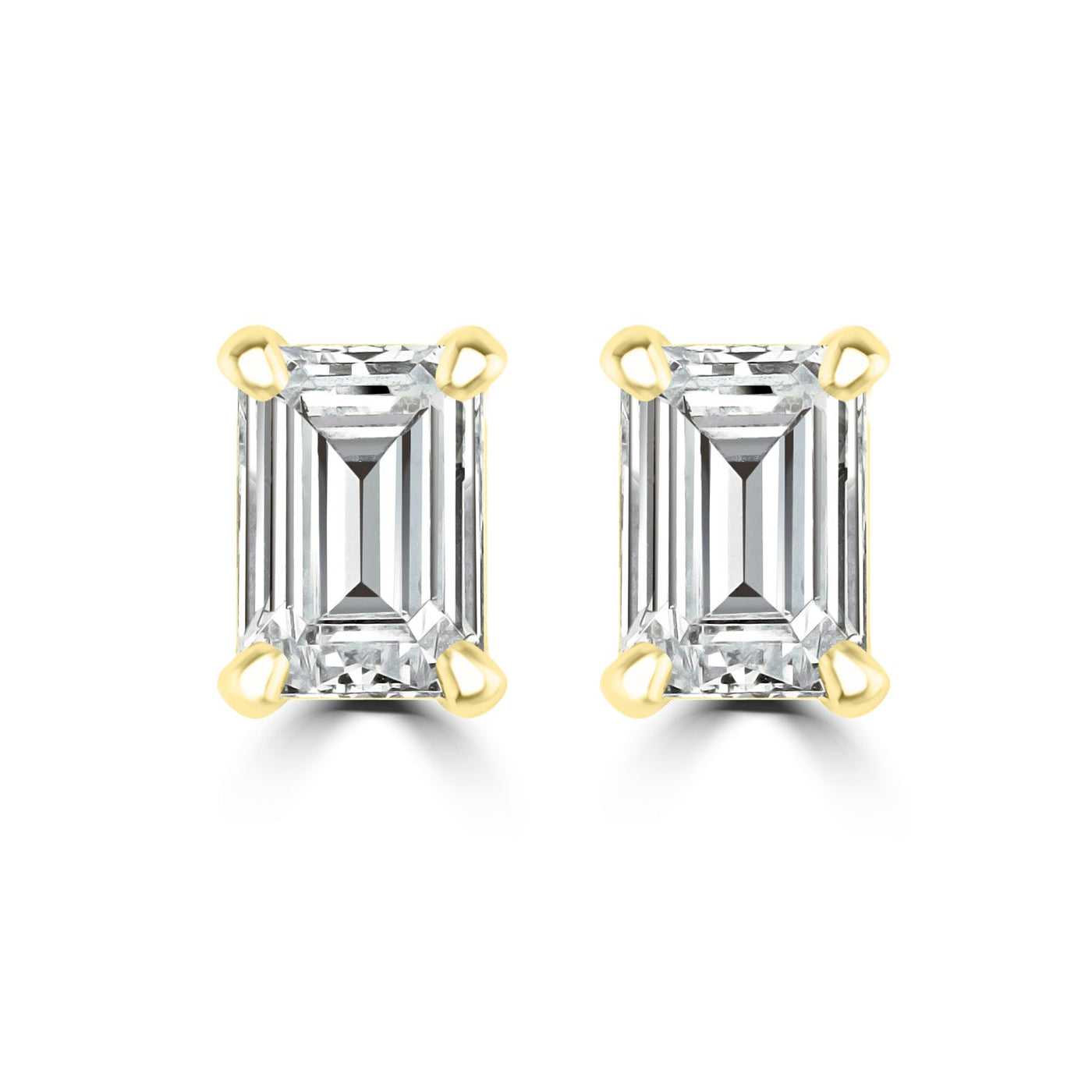 Boucles d'oreilles en or jaune 9 carats avec diamants HI I1 de 0,20 ct