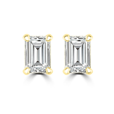 Boucles d'oreilles en or jaune 9 carats avec diamants HI I1 de 0,20 ct