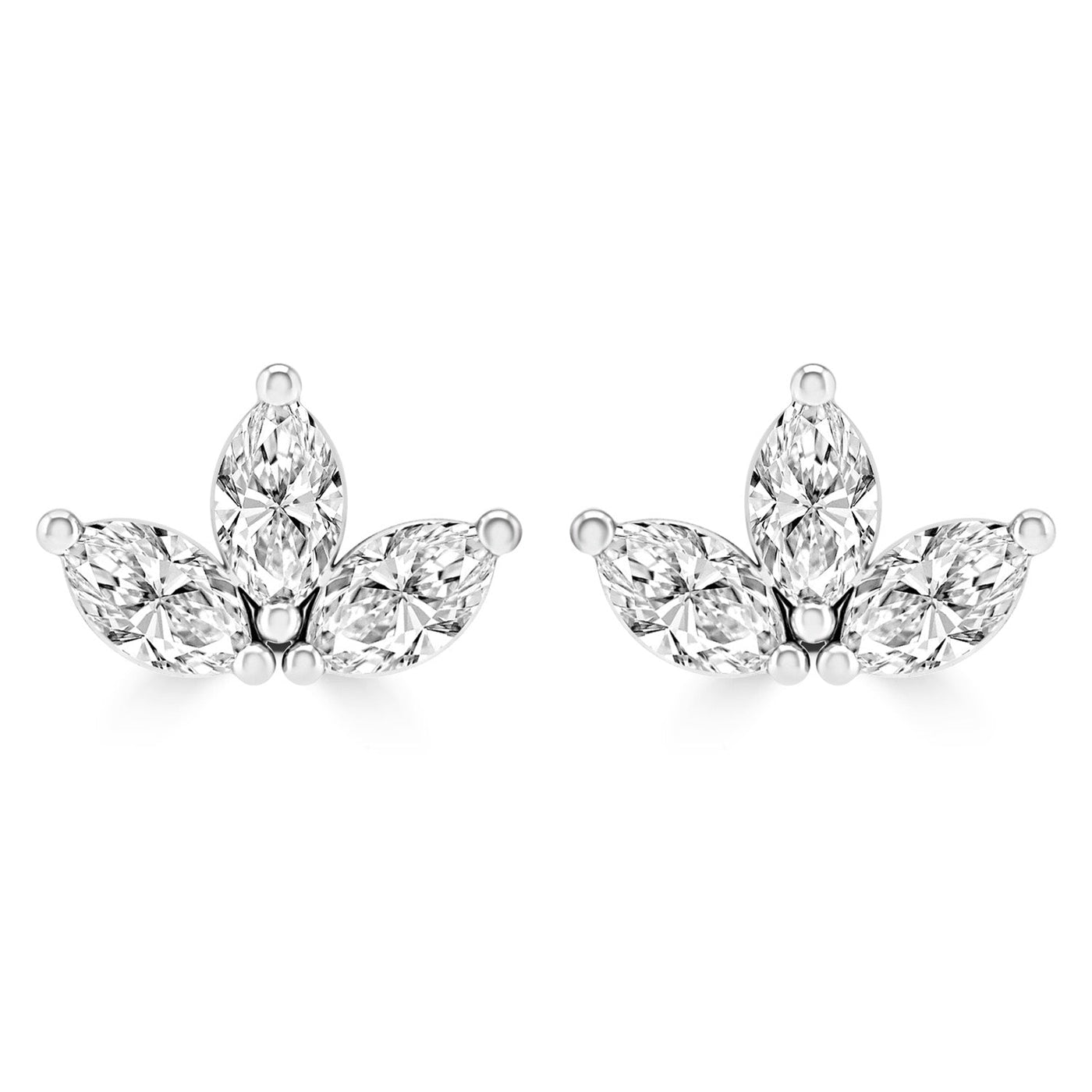 Boucles d'oreilles en or blanc 9 carats avec diamants HI I1 de 0,18 ct