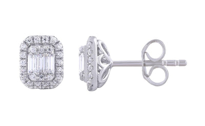 Stud Earrings with 0.33ct Diamonds in 9K White Gold