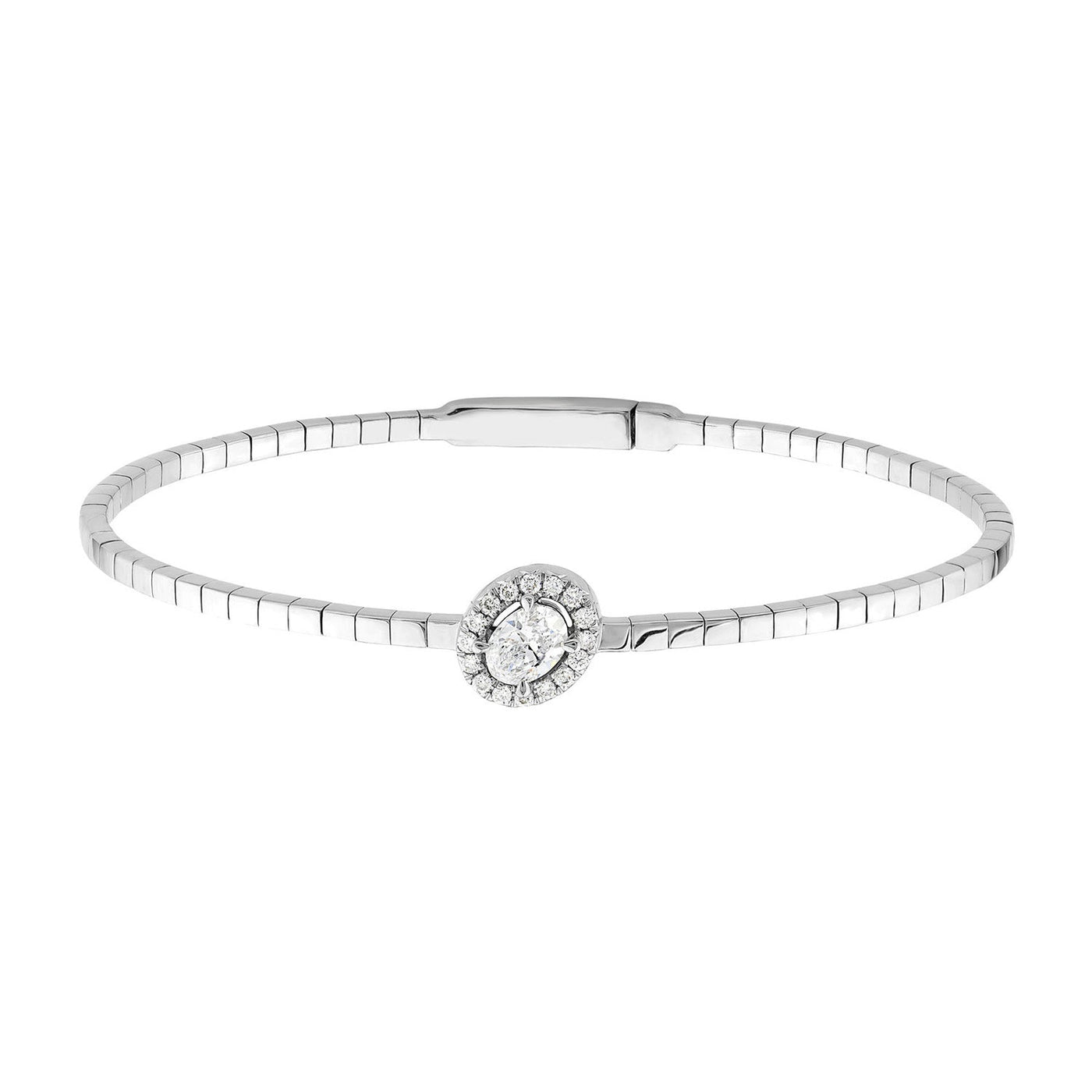 0.50ct Lab Grown Diamond Bangle in 18K White Gold