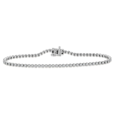 Bracelet tennis en or blanc 18 carats avec diamants cultivés en laboratoire de 2,00 ct