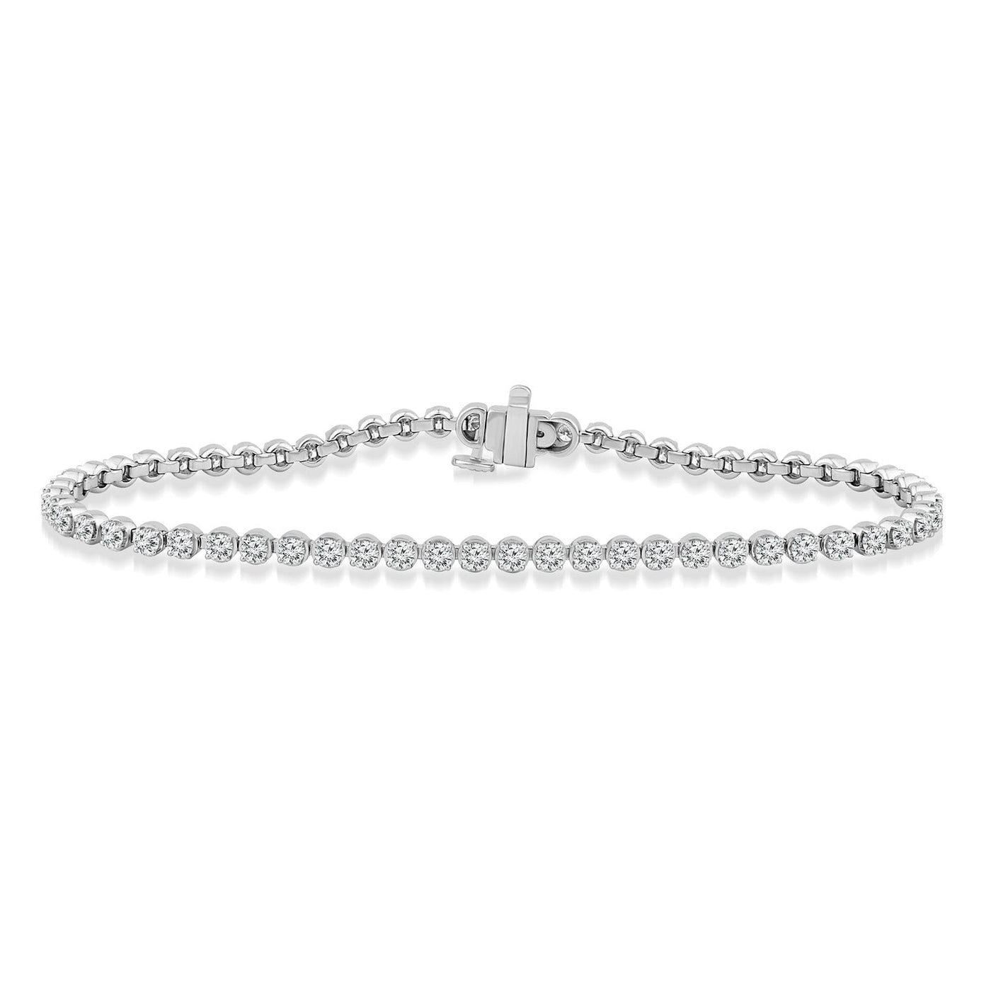 Bracelet tennis en or blanc 18 carats avec diamants cultivés en laboratoire de 3,00 ct