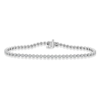 Bracelet tennis en or blanc 18 carats avec diamants cultivés en laboratoire de 3,00 ct