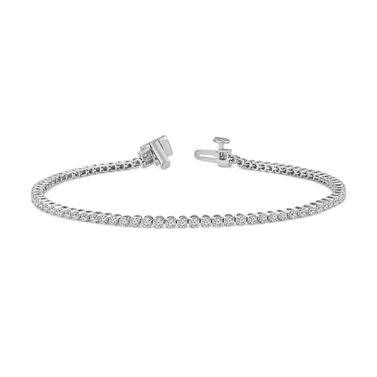 Bracelet tennis en or blanc 18 carats avec diamants cultivés en laboratoire de 1,00 ct