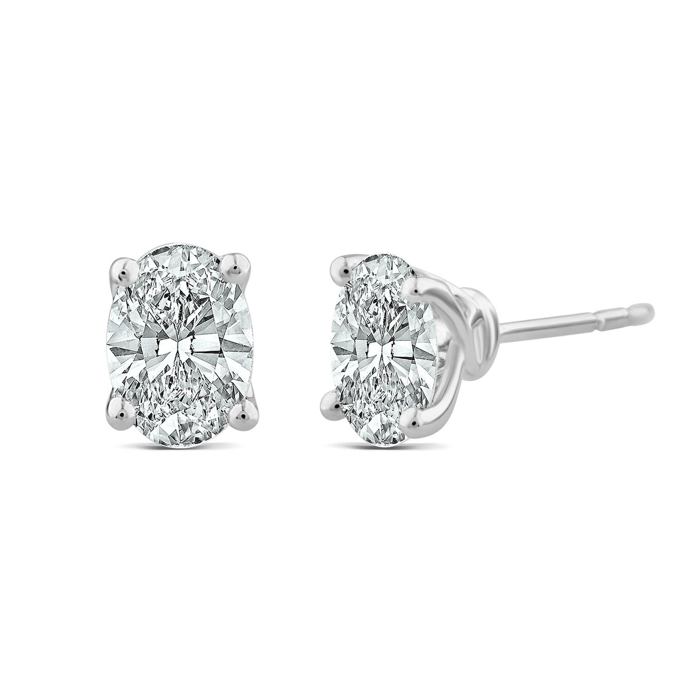 Boucles d'oreilles à tige en or blanc 18 carats avec diamants cultivés en laboratoire de 1,40 ct