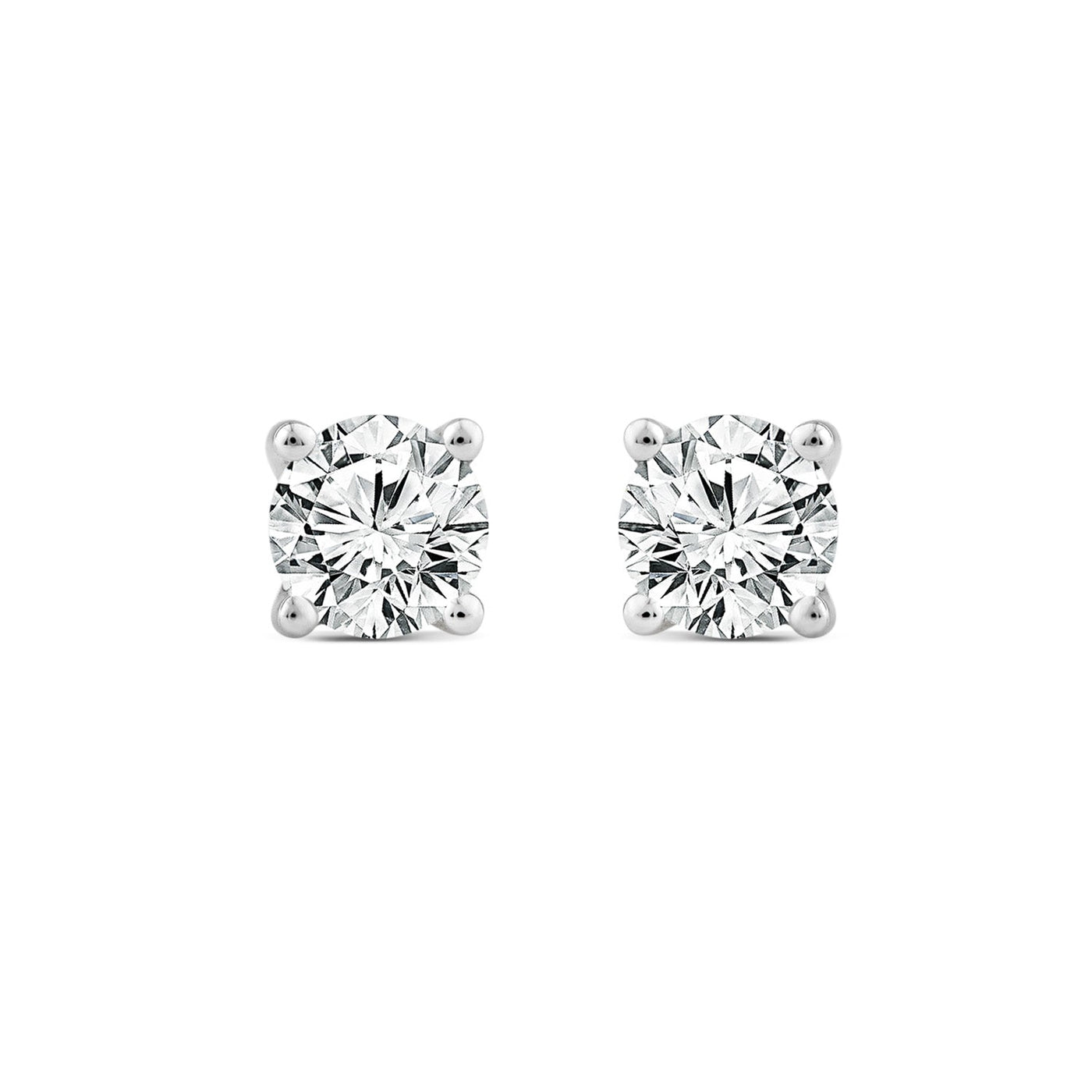 Boucles d'oreilles à tige en or blanc 18 carats avec diamants cultivés en laboratoire de 1,00 ct