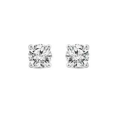 Boucles d'oreilles à tige en or blanc 18 carats avec diamants cultivés en laboratoire de 1,00 ct