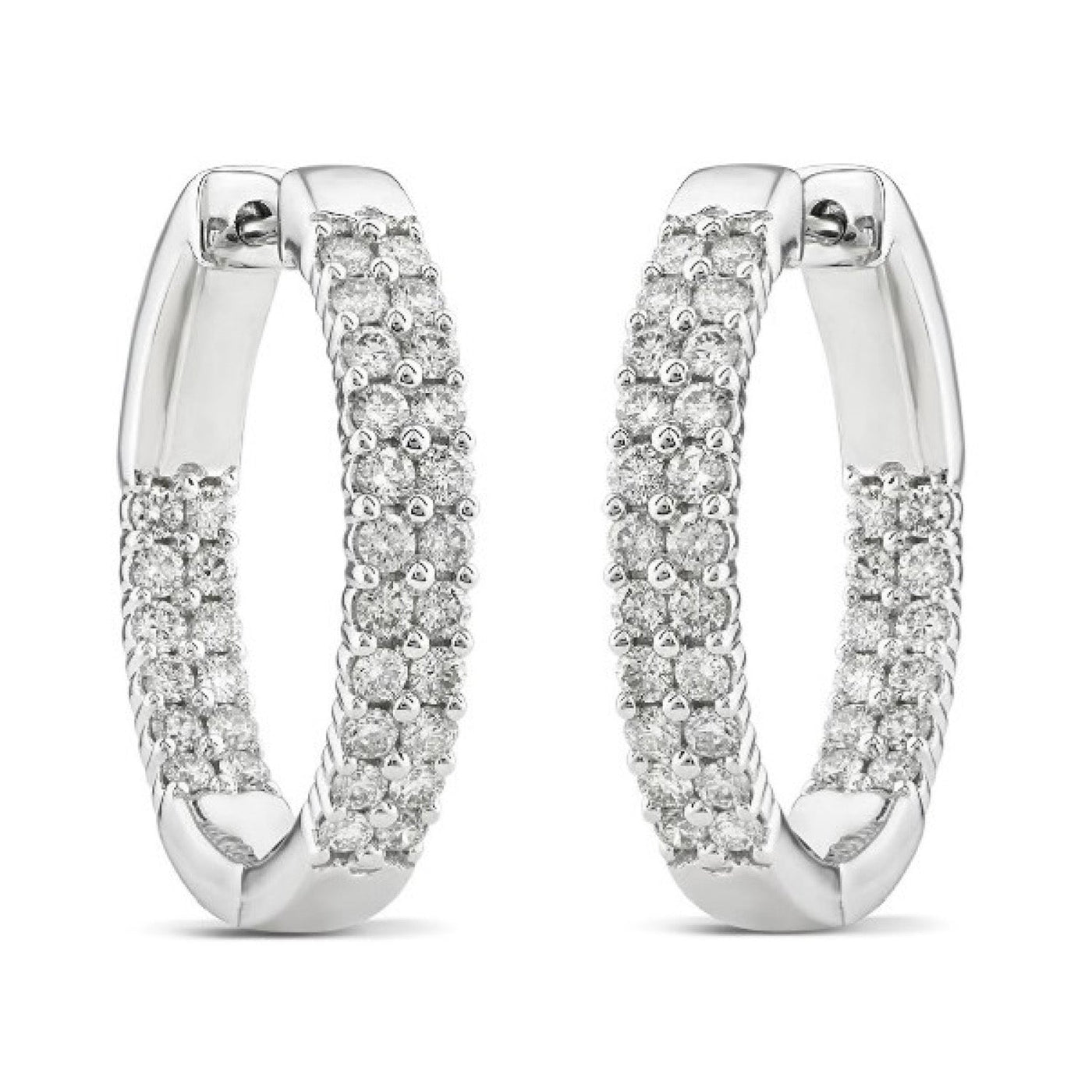 1.50ct Lab Grown Diamond Hoop Earrings in 18K White Gold