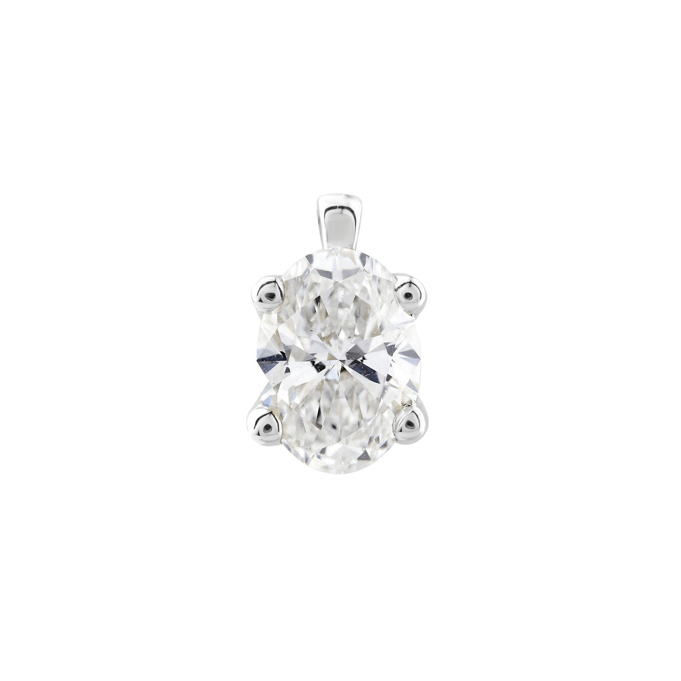 Pendentif en or blanc 18 carats avec diamant de laboratoire de 1,00 ct