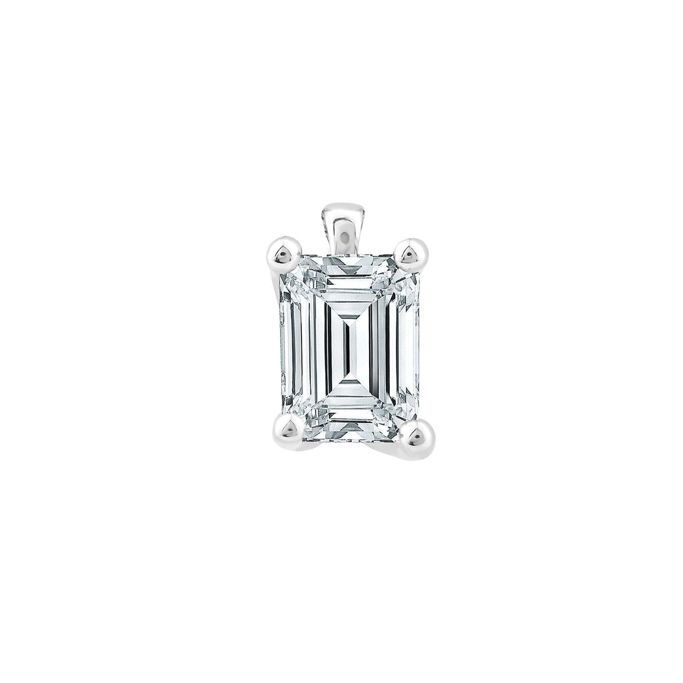 Pendentif en or blanc 18 carats avec diamant de laboratoire de 1,00 ct