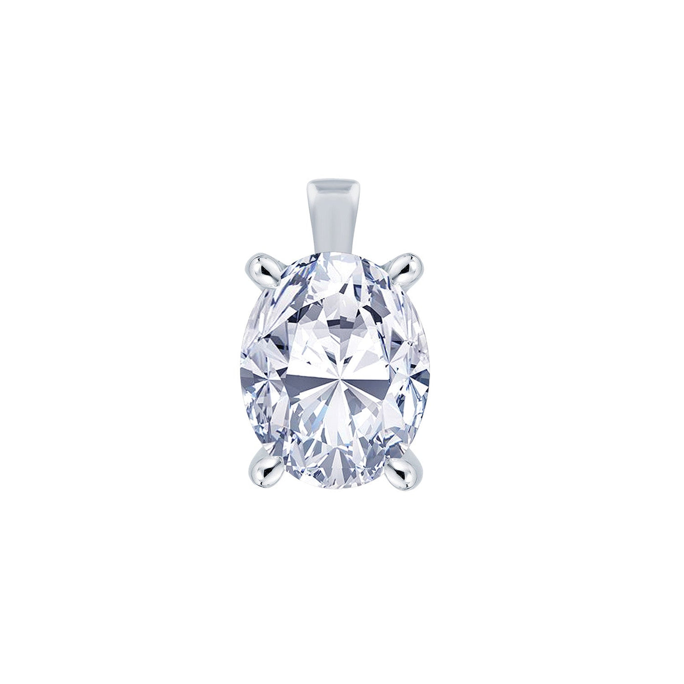 Pendentif en or blanc 18 carats avec diamant de 0,70 ct cultivé en laboratoire